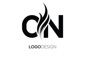 ON Creative Monogram Logo Design – Modern Abstract Letter Mark with Artistic Brush Stroke