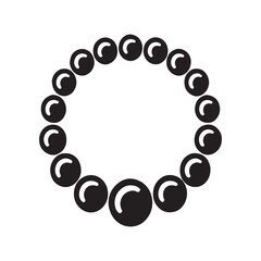 Obraz premium Pearl Necklace Solid Jewelry Icon