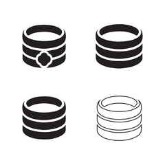 Stackable Rings Solid Jewelry Icons Set