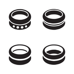 Stackable Rings Solid Fashion Icons Pack