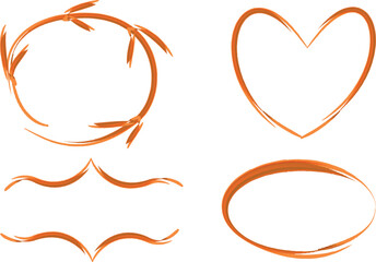 dark orange colorful art decorative frames set