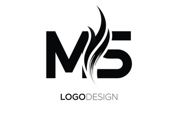 MS Creative Monogram Logo Design – Modern Abstract Letter Mark with Artistic Brush Stroke