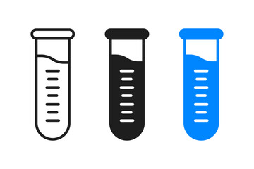 Test tube icon representing laboratory, experiment, and chemistry, suitable for science research, education, biotechnology, medical studies, and clinical laboratory projects