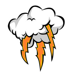 Illustration of a cloud with three rays