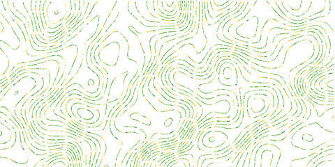 Seamless vector floral pattern with green leaves and black line art on a white background for fabric, wallpaper, or textile design.
