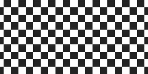 Fototapeta premium Psychedelic optical background. Abstract chess square illusion. Wavy surface checkered pattern with geometric graphic. Checkerboard warped print. Y2k design for banner.eps 10