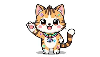 cartoon red kitten