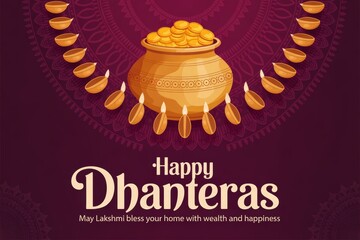 Happy Dhanteras Glitter Design