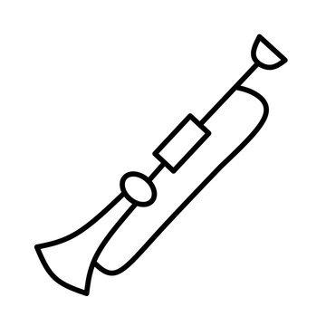 black line art trombone musical instrument clip art preview