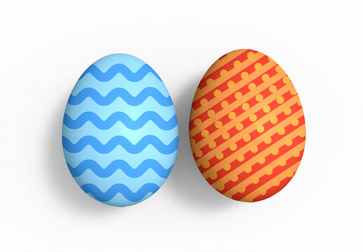 Decorated Easter Eggs Painting Mockup