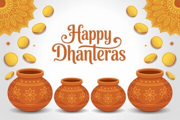 Happy Dhanteras Festival Greeting Card