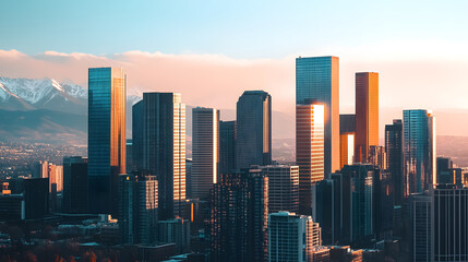 Obraz premium Skyscrapers towering over Denver�s cityscape.