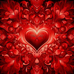 Decorative Red Heart Pattern for Love and Romance