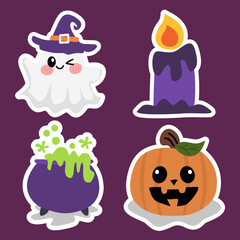 vector illustration of a set of icons for halloween