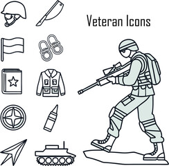 Veteran Icons & Vector Set