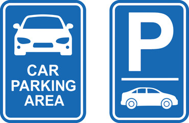 Car Parking Area Signage Vector Icon