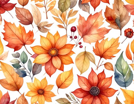 Autumn floral pattern - Powered by Adobe