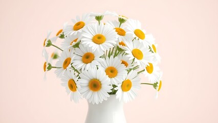 Fresh daisies in a simple white vase, radiating natural charm and understated elegance.