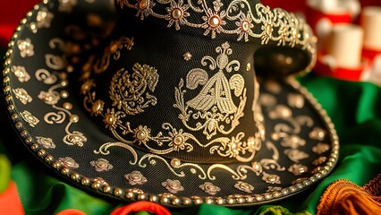 Traditional Mexican papel picado banner in festive colors, swaying gently with intricate cut-out patterns.