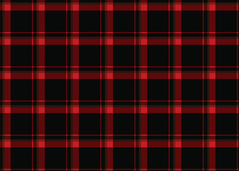 Classic red and black tartan plaid seamless fabric texture pattern