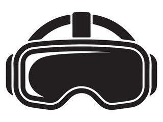 Futuristic vr headset technology advertisement banner silhouette