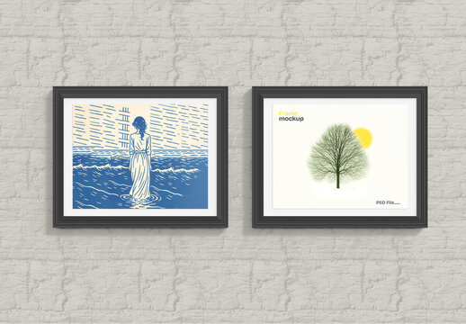 Two Wall Photo Mockup Template