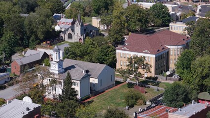 Explore the Charming Autumn Landscape of Shepherdstown, West Virginia From Above