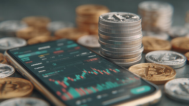 複数銘柄を示すコインと端末