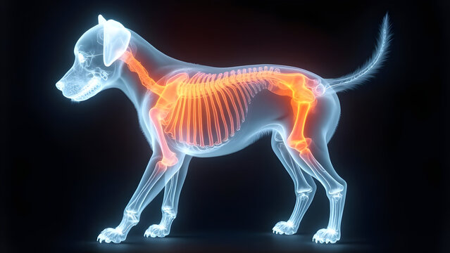 X-ray Scan of Puppy Pelvis Showing Sacroiliac Inflammation