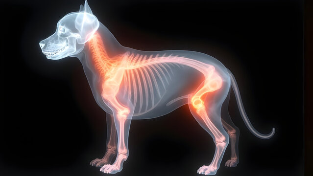 Side X-ray of Puppy Knee Showing Osteoarthritis