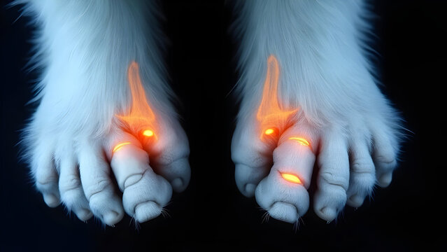 Radiograph of Puppy Metatarsal Bones With Microfractures