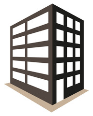 Building Icon. Black vector illustration EPS 10 File isolated on white background.