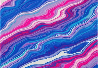 Fluid Art Acrylic Painting with Abstract Swirling Waves of Colors