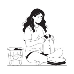 Laundry Folding PNG file on transparent background