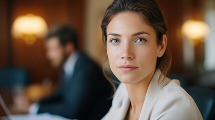 Professional female accountant confidently reviewing financial documentation together with colleague while collaborating in elegant boardroom environment | financial teamwork