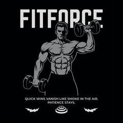 Fitforce Gym Shirt – Patience and Power Streetwear Fitness Tee for Strength and Discipline