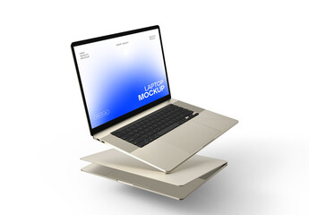 Floating Laptop Computer Screen Mockup