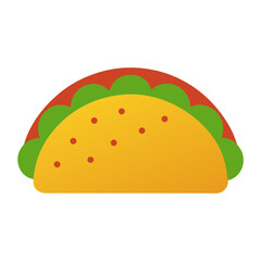 Stylized taco illustration isolated on white background