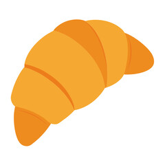 A single golden croissant isolated on white background