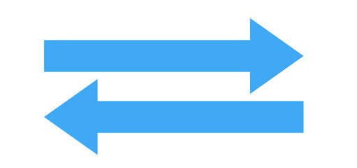 blue long arrow icon isolated on white background. Long arrow , icon. blue horizontal arrow. Straight long arrow  icon.