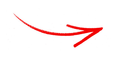 arrow sign drawn with  marker on transparent background