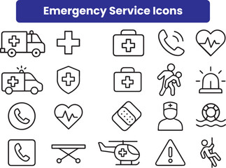 Fototapeta premium Emargency Service Icons