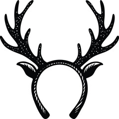 A wild deer silhouette vector illustration with antlers, perfect for a nature and wildlife theme