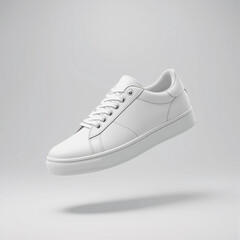 white sneakers on white background