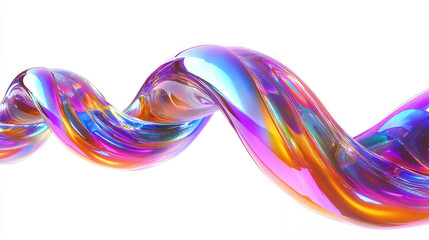 colorful twisting helix with vibrant hues of purple, blue, and orange creates dynamic visual effect. smooth, glossy surface s light beautifully, adding depth and intrigue