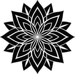 A minimalist black and white flower vector design for modern decoration and abstract floral art