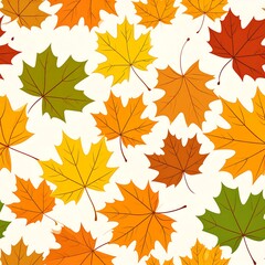 Obraz premium Autumn leaves pattern on white background