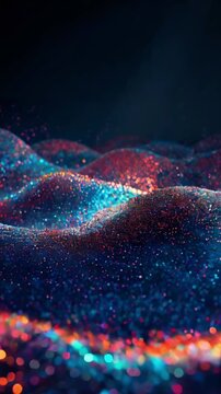ゴールドのアクセントが散る粒子の波が高級感を付与し受賞告知や周年映像で格を伝えると同時に本文の読みやすさを保つエレガントな抽象表現. 生成AI