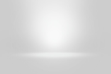 Abstract gray gradient studio background, empty room showcase interior wall and floor with white light bright from spotlight. Blank studio for product display