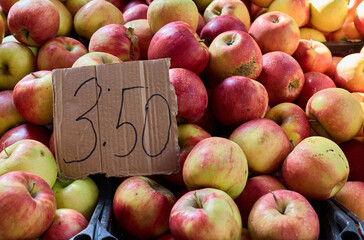 Fresh apples for sale at a local market